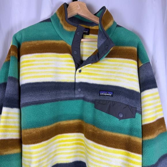 Patagonia Other - Patagonia Mens Large Synchilla Snap-T Fleece Pullover Sweater Jacket Painted
